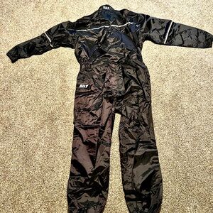 Bilt Mens Black Reflective motorcycle Rain Suit 1PC. XXL 2XL